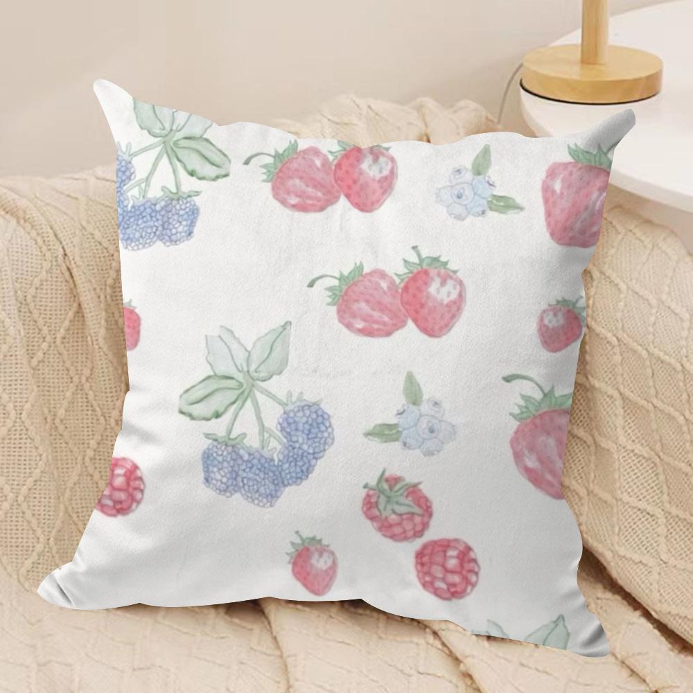 Summer Berries D-Djerf Avenue Cushion Cover Soft Plush Double-Sided Pillow Cover Cozy Sofa Cushion Case Living Room Home Gift