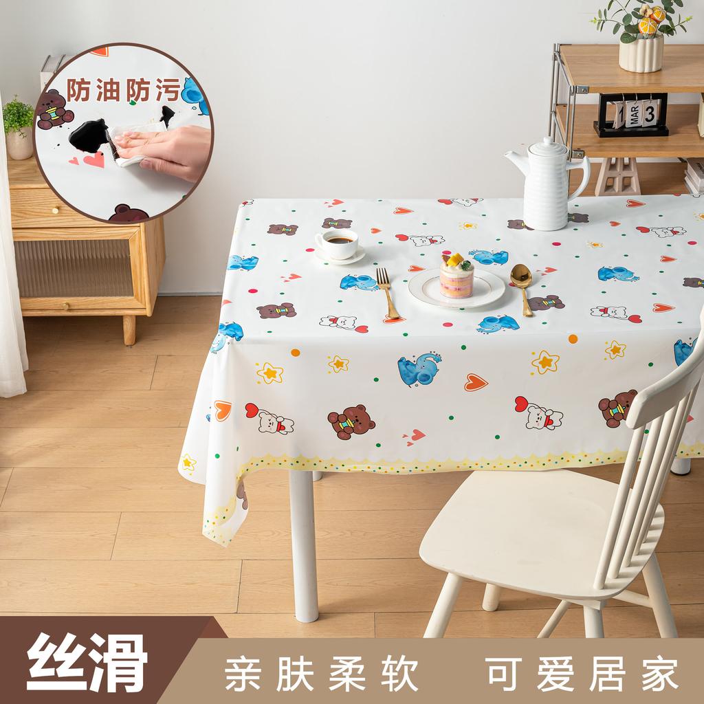 Factory Printing And Processing Custom Peva Tablecloth Pe Waterproof And Oil-Proof Leave-In Thickened Table Mat