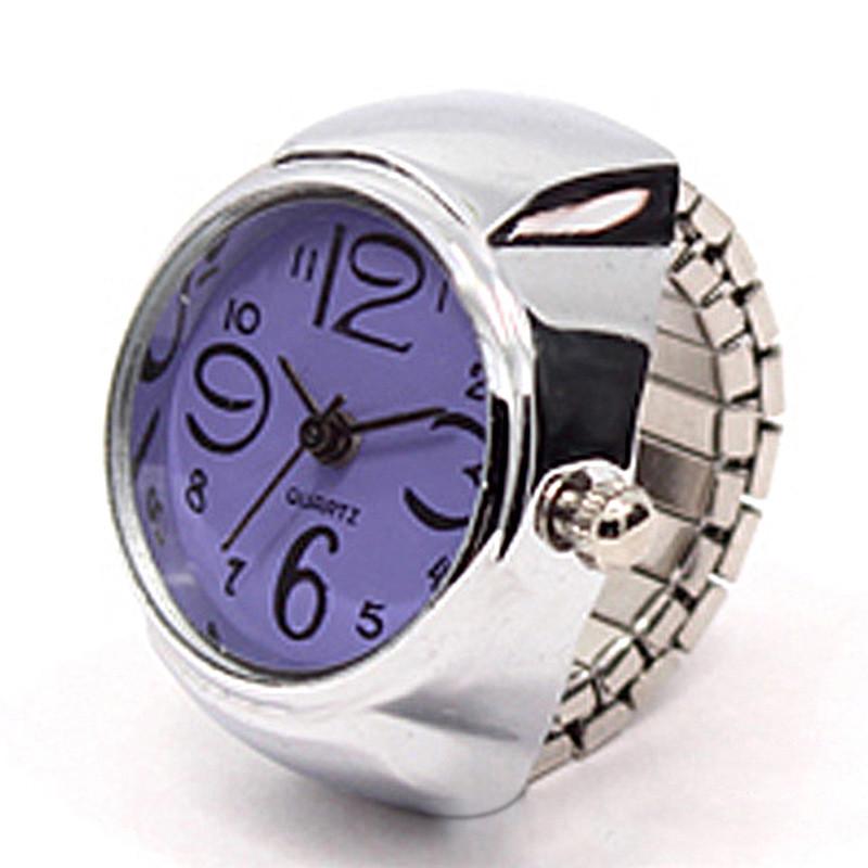 Fashion Creative Steel Round Elastic Quartz Finger Ring Watch Lady Gift Girl