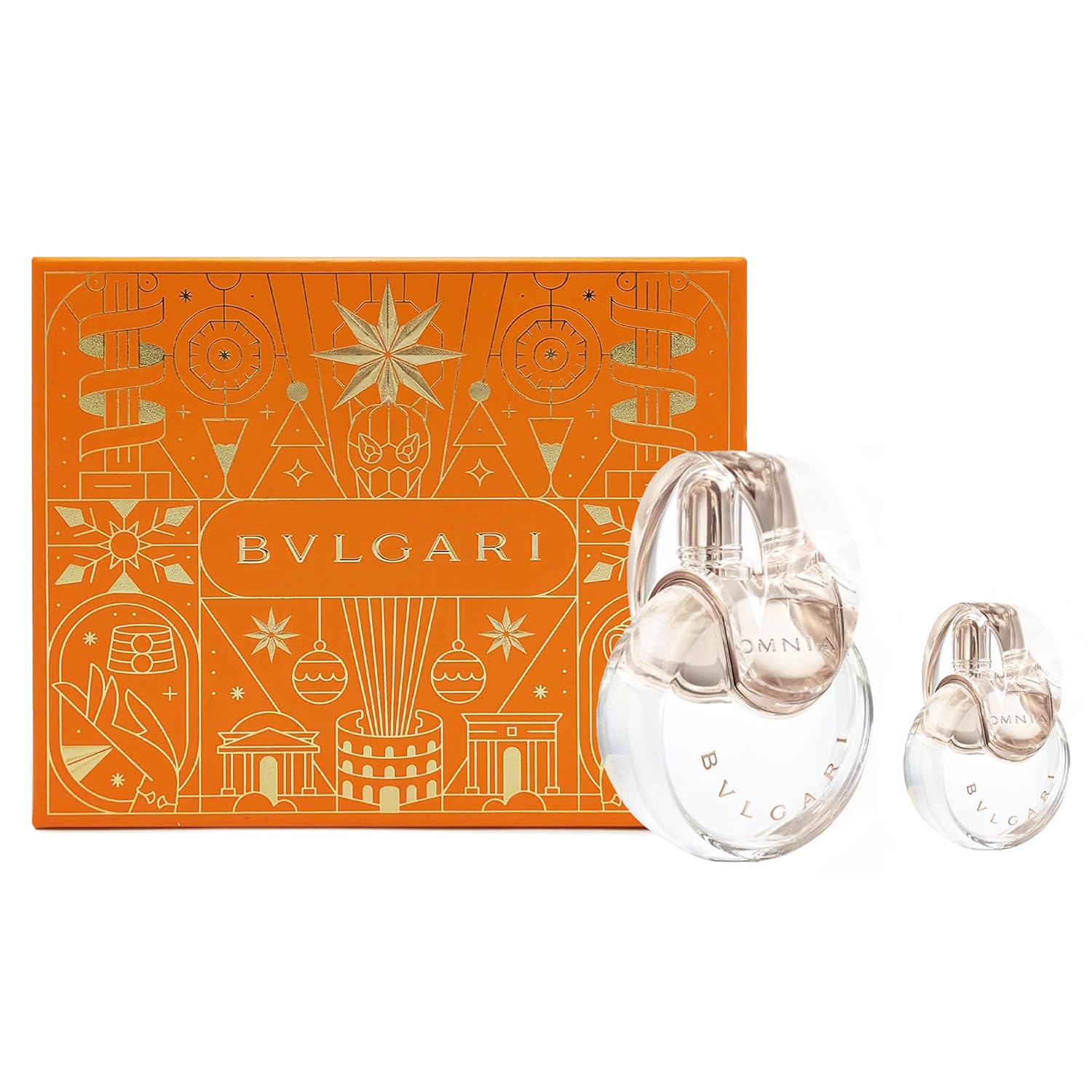 Bvlgari Omnia Crystalline 3.4oz EDT Spray, 0.5oz EDT Spray Women 2 Pc Gift Set 100ml+15ml