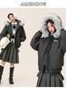Men's Winter Wool Coat with Large Fur Collar - Mountain Eagle Hooded Heavyweight Jacket