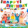 190pcs Transportation Birthday Party Supplies, Transportation Party Tableware Set-Banner Tablecloth Plates Napkin Etc