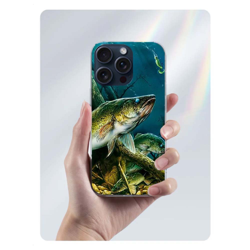 

Fishing Gear Fish Clear Phone Case For Iphone 17 Air 16 Pro Max 15 Pro 14 Plus 17E 16E 11 13 12 Mini Cover Cases Fundas Cell TPU iPhone 11