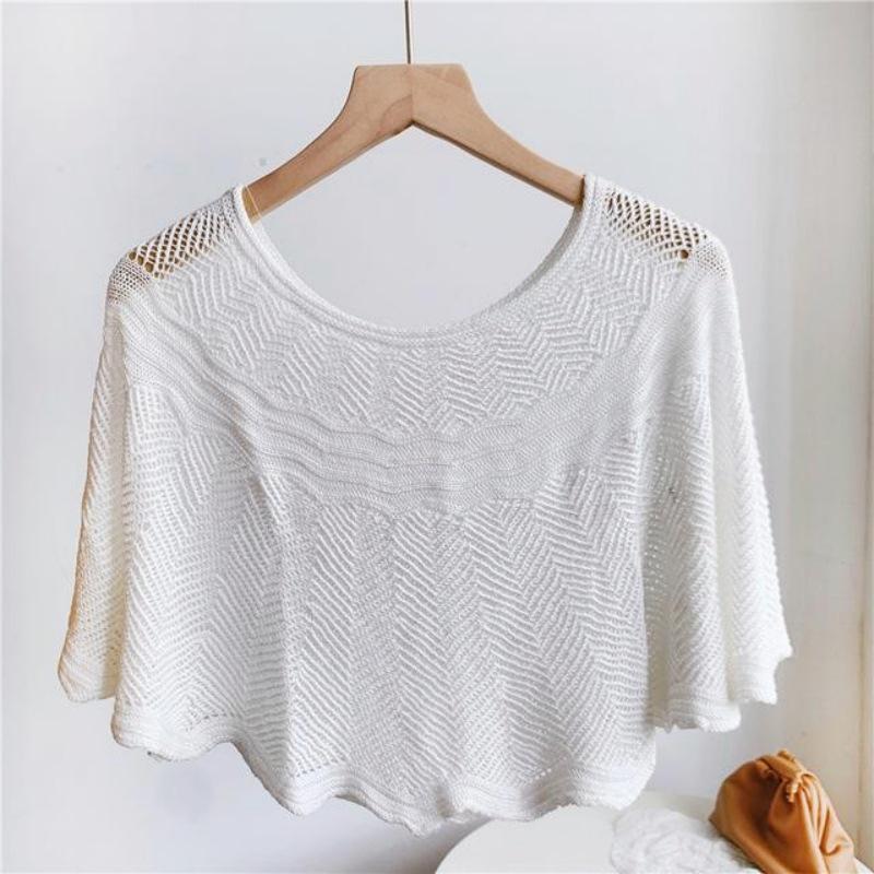 Knitted Wave Cardigan: Fashionable Snood Shawl with Neck Protection for Air-Conditioned Rooms