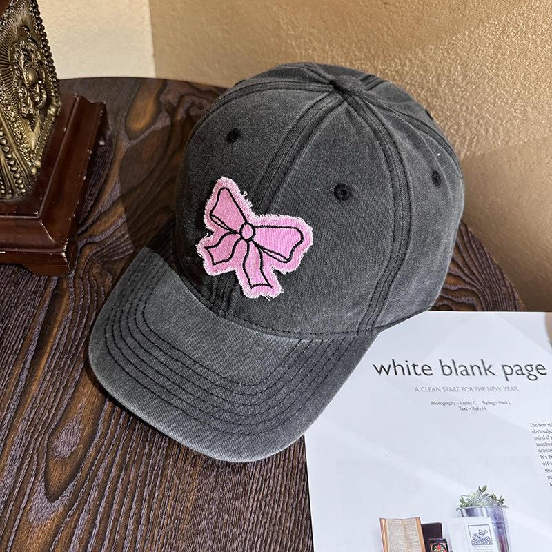 Niche Fashion Bow Baseball Cap Women S Spring Summer Casual Versatile Big Head Circumference Cap M(54-58cm)