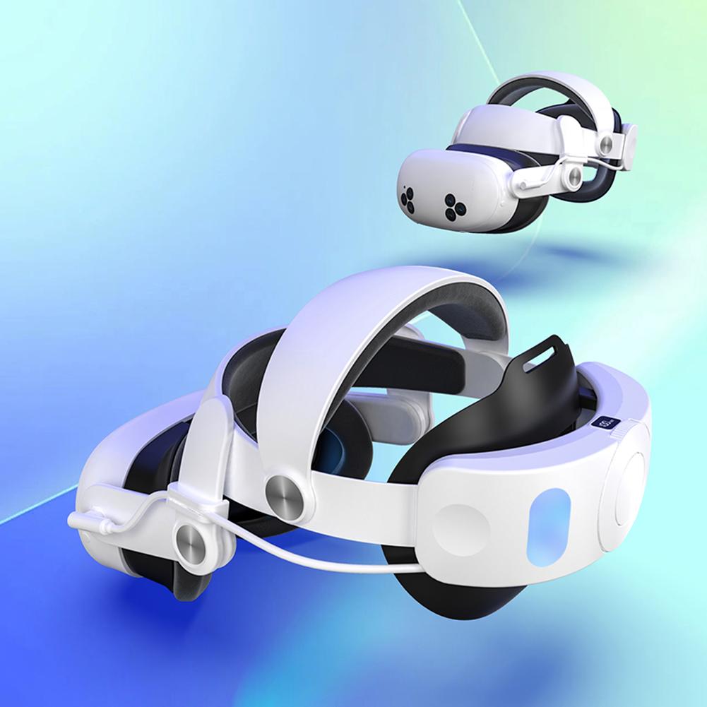Battery Head Strap 10000mAh Adjustable Strap Elite Strap Replacement Extend Playtime and Comfort for Meta Quest 3S VR Headset