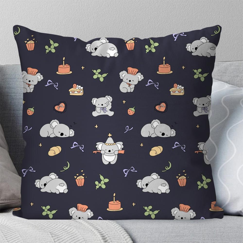 

1pc Koala Creative Cartoon Animation Pillow Case Square Pillow Bedroom Sofa Leisure ComfortCar Living Room Home Decoration 40X40 16x16Inch