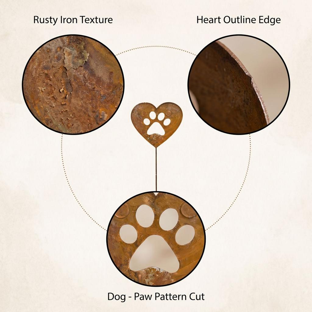 Cute Animal Dog Claws Rusting and Decorating Iron Garden Love Decoration
