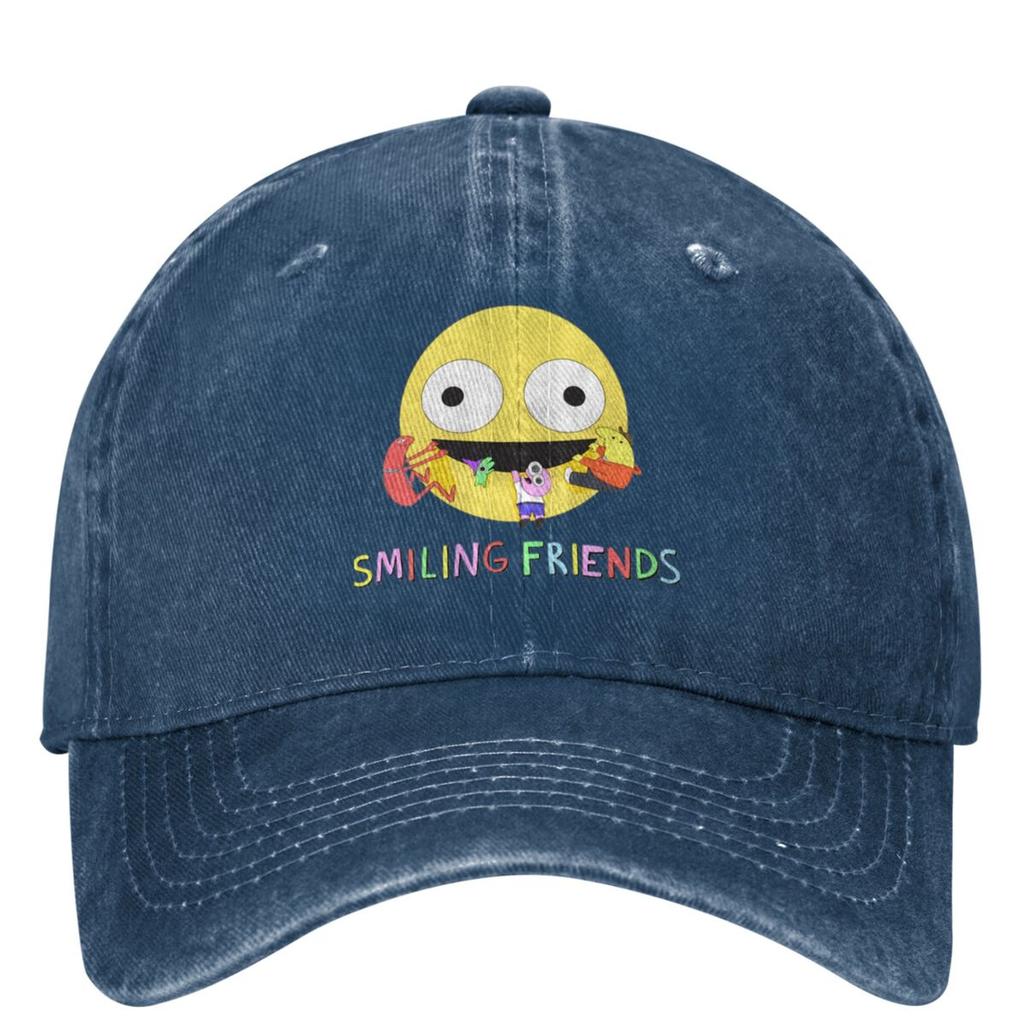 Smiling Friends Logo Baseball Cap Animated Television Outdoor Sports Trucker Hat Unisex Women Fashion Sun Protection Snapback Cap