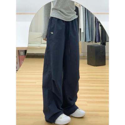 Retro Werkbroek voor Dames Casual Sportbroek Losse Luie Stijl Wijde Pijpen Parachutebroek