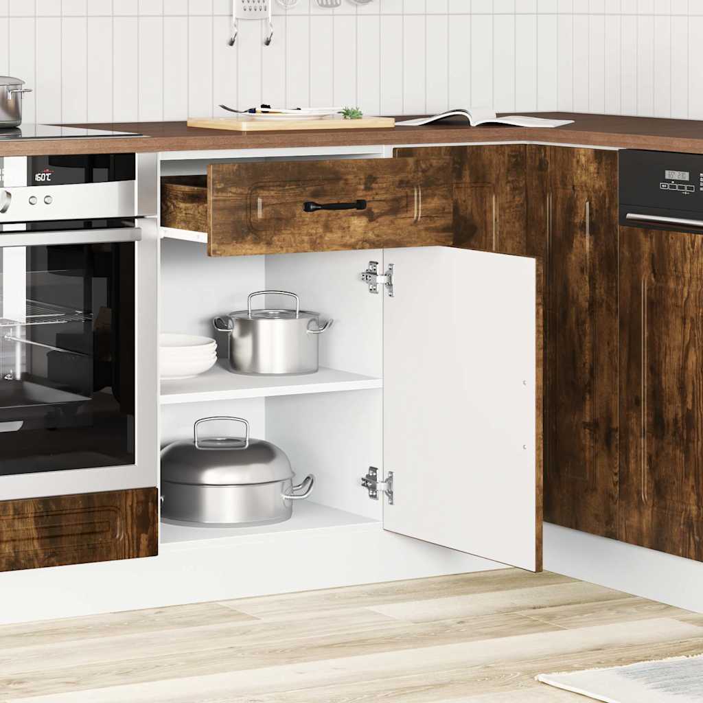 Vidaxl Kitchen Base Cabinet, Kalmar, Smoked Oak