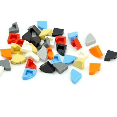 200Pcs DIY 25269 Smooth Triangle Building Blocks Flat Tile Round 1x1 Quarter 1/4 Parts Assembles Bricks Compatible Kid Toys
