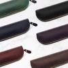 Collasaro Handmade Leather Pencil Case, Large Capacity, Stylish, Slim, and Simple (Brown)