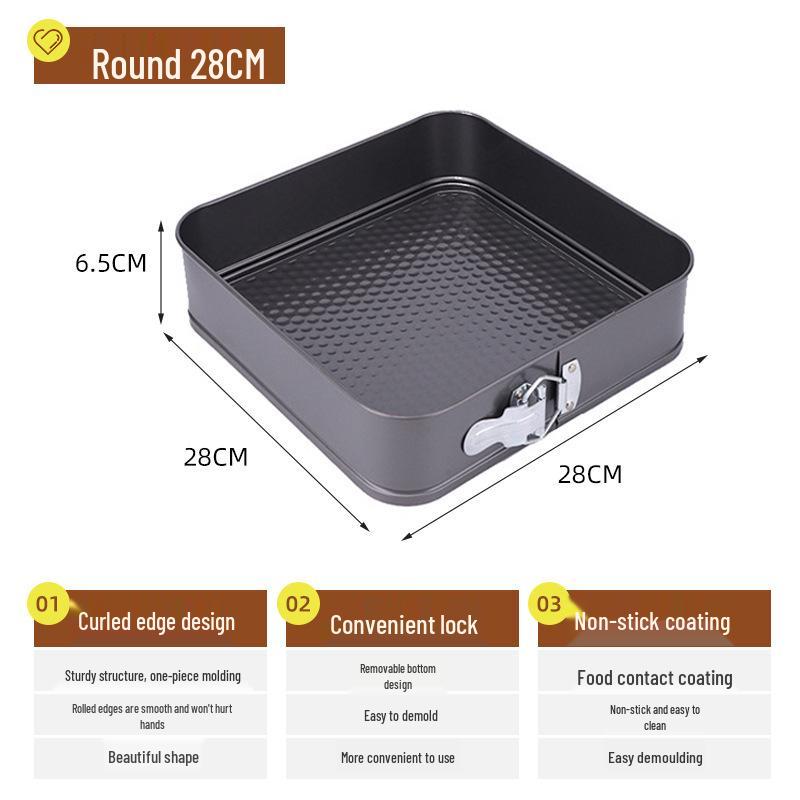 Nieprzywierająca Forma do Ciasta w Kształcie Serca, Okrągła i Kwadratowa z Wyjmowanym Dnem i Klamrą