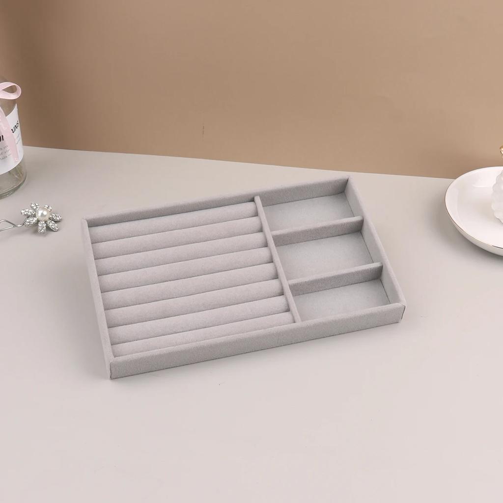 Velvet Jewelry Display Stackable Exquisite Jewellery Holder Portable Ring Earrings Necklace Organizer Box Organizator De Boys