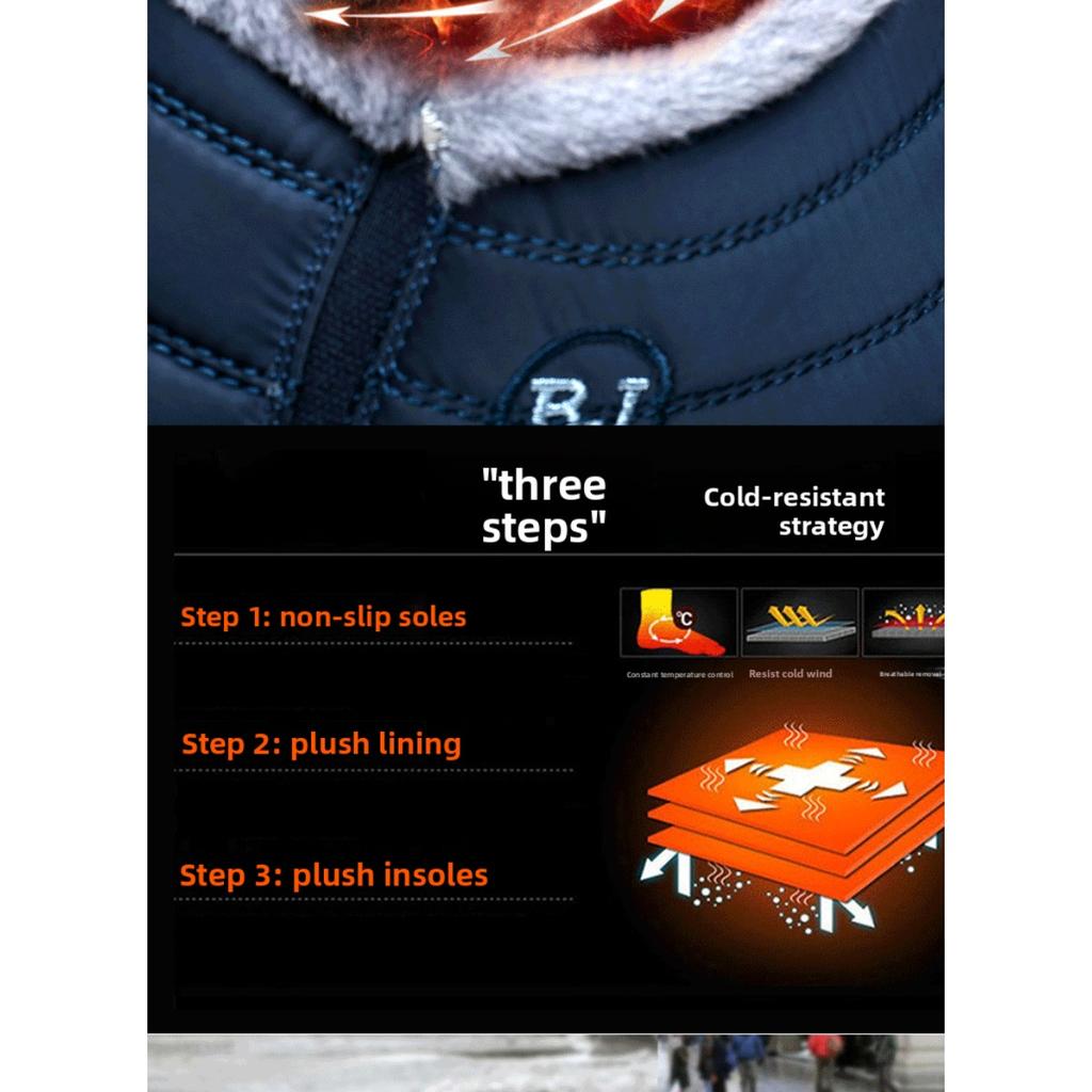 Ultra Warm Winter Boots - Anti Slip Thick Sole, Snow Boots with Polar Level Insulation, Low Heel, Round Toe, Fabric Lining, Hiking Boots