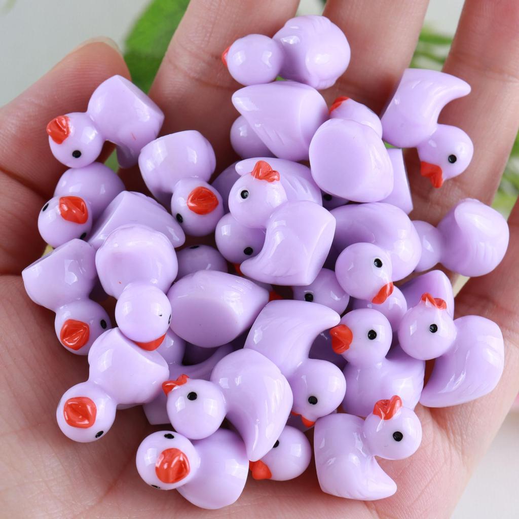 Colorful Duck Macaron DIY Resin Miniatures for Moss Landscaping