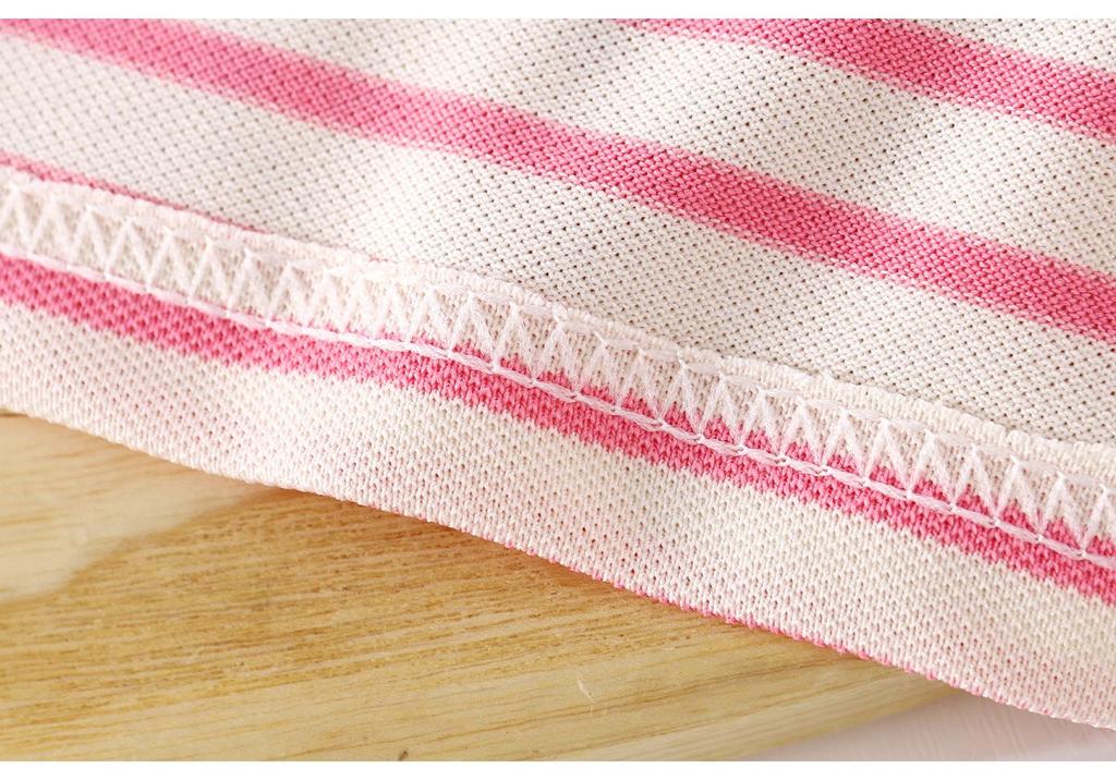 Striped Polo Collar A-Line Dress for Girls - Short-Sleeve Summer Outfit