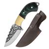 Kitchen Knife Thick Carved Pattern Handmade Knife Outdoor Barbecue Meat Eating Knife Stainless Steel Fruit Knife