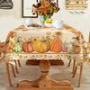 Rectangle Fall Thanksgiving Tablecloths Autumn Watercolour Pumpkin Maple Leaf Table Cover for Home Party Dining Room Table Decor