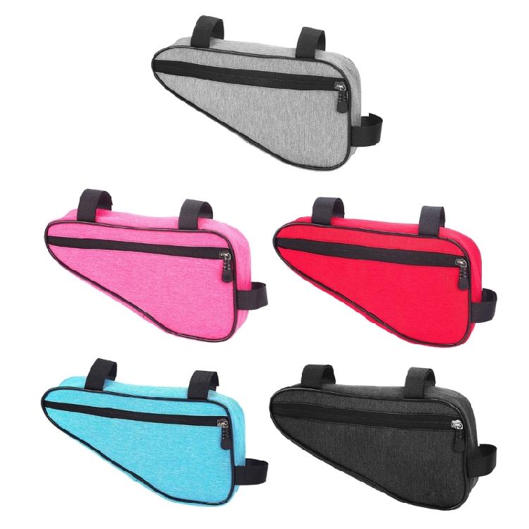 Bike Handlebar Organizer Bag with Expandable Capacity Polyester Construction Triangular Pouch for Cycling Essential