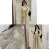 New Chinese Style Lotus Leaf Edging Dress Set With Sheeps Wool Fabric For Summer Casual Wear For Women