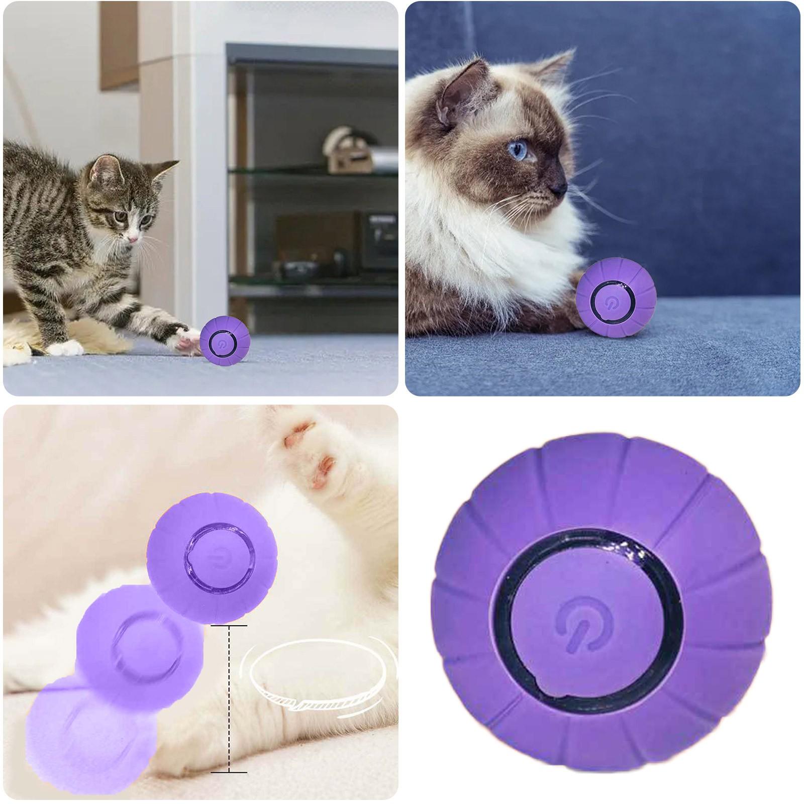 

Smart Cat Toys Automatic Bouncing Cat Ball Interactive Rolling Ball for Cats Pet Smart Led Self Moving Toys Cat Accessories One Size фиолетовый