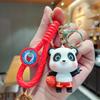 Cute Creative Panda Keychain Silicone Sport Panda Key Ring For Car And Bags