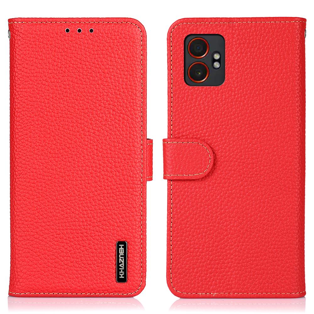 KHAZNEH Etui do Samsung Galaxy XCover7 Pro Prawdziwa Skóra Krowia Klapka
