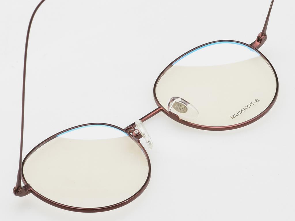 Alloaiweeo [Alo:Ctzen] Ci8708B C3 Beta Titanium Ultra-Lightweight Semi-Oversized Brown Slim Eyeglass Frame