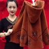 Płaszcz damski, jesienno-zimowy, gruby, luźny sweter z dzianiny, kurtka dla osób w średnim i starszym wieku, koreańska wersja zagranicznego stylu