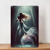 Vintage Iron Wall Hanging Sign   Depicting Mermaid Silhouette for Room Decoration Home Restaurant Bar Cafe Garage Decorat