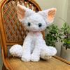 Hairless German Rex Cat Plush Toy Kitten Birthday Gift Stuffed Animal Kids Doll