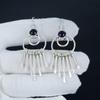 Natural Amethyst Gemstone Hook Earrings 925 Sterling Silver Earring, Handmade Boho Silver Jewelry Dangle Earrings, Wadding Gift