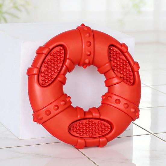 Dog Teething Toy with Cowhide Scent Natural Chew Attraction Bite-Resistant Silicone Oral Care Dog Toy for Small Medium Dogs