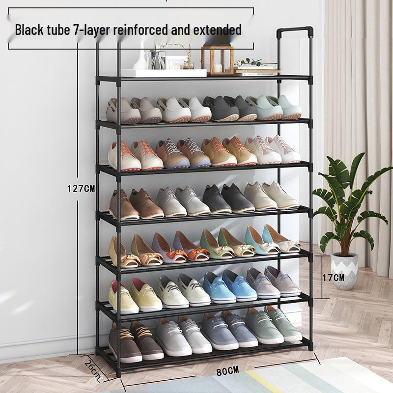 Compact Multi-Layer Metal Shoe Rack for Small Spaces