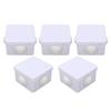 5Pcs Plastic Waterproof Cable Box with Rubber Plug IP55 Waterproof Plug Junction Wire Box