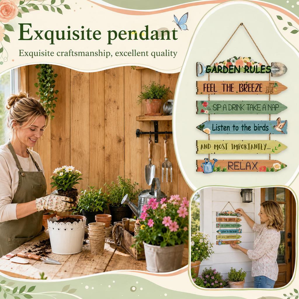 Garden wooden hanging decoration