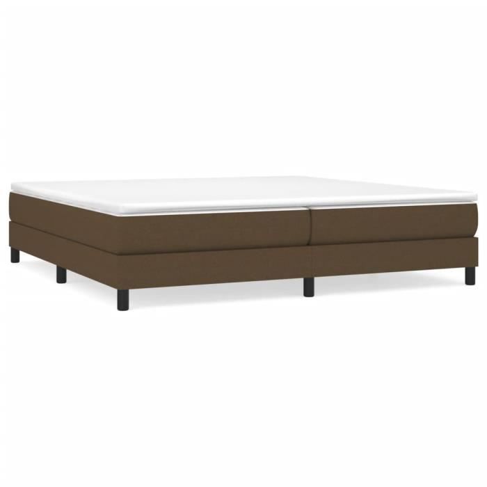 VidaXL Lit à sommier tapissier avec matelas Marron foncé 200x200 cm - Modèle 3144104