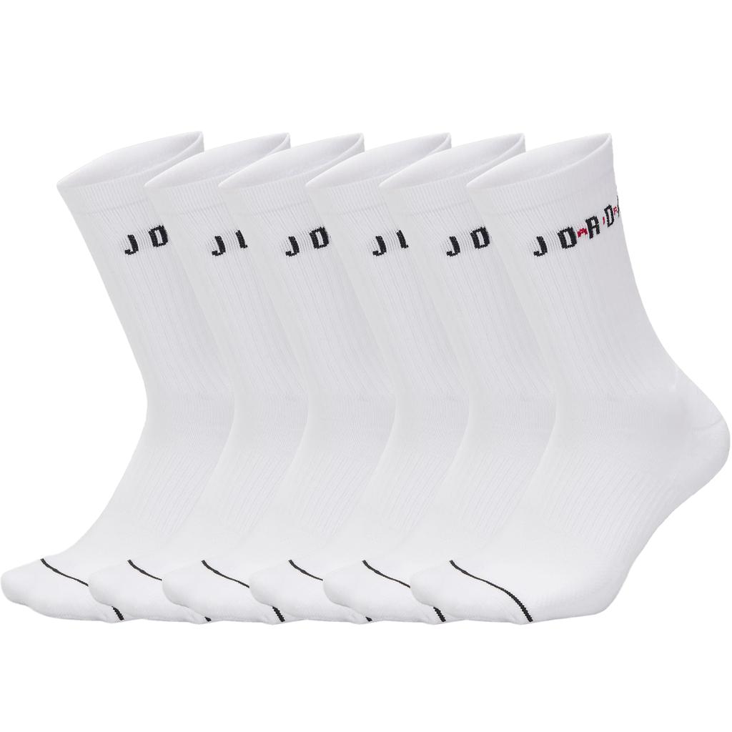 Jordan Everyday Socks 6 Pack White/Red/Black Children Aged 3 7 Years Old FZ2051-100