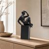 Minimalist Resin Statue with Pedestal Contemporary for Entryway