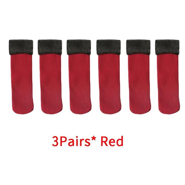 3 Pairs/ lot Women Winter Warm Thicken Thermal Snow Socks Solid Color Floor Socks Soft Sleep Velvet Wool Cashmere Plus fleece