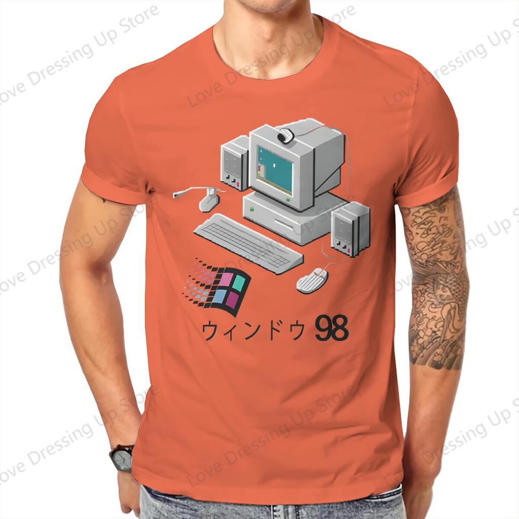 Windows 95 Computer System Accessories Vaporwave Retro T Shirt Graphic Unisex Tees Summer Clothing Cotton Crewneck Tshirt