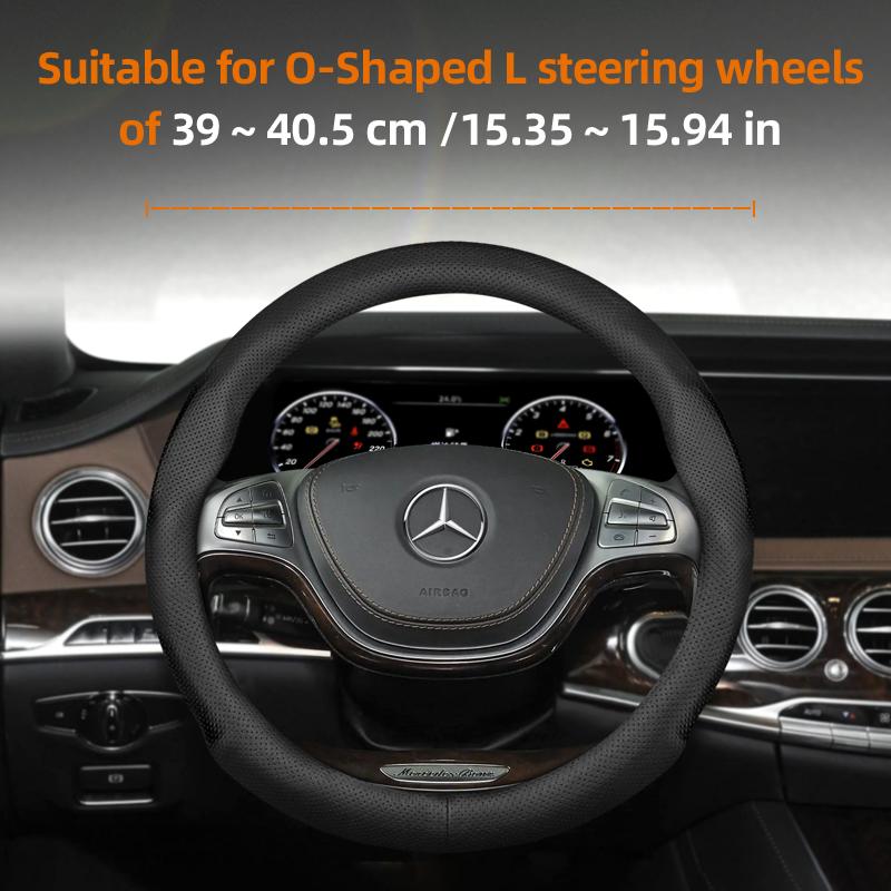 Suitable for Mercedes-Benz Ultra-Thin Breathable Leather Steering Wheel Cover Suitable for E Class S C a Glc Suv Eqc Gle Gla Eqe Amg Eq C63 E63 