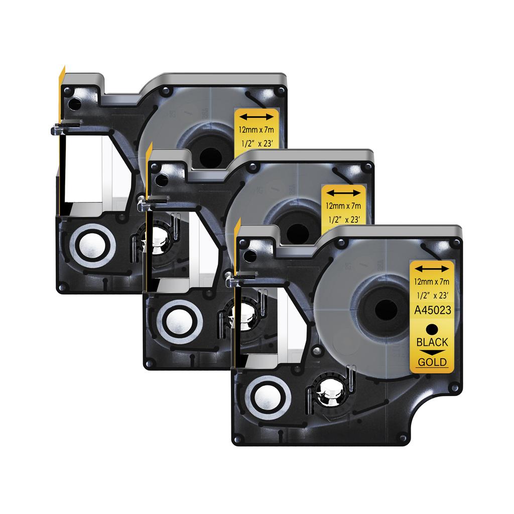 3/5/10PK 12mm D1 Standard Label Tapes Compatible for Dymo A45013 45010 Various Colors Ribbon Label For DYMO LabelManager 100 450