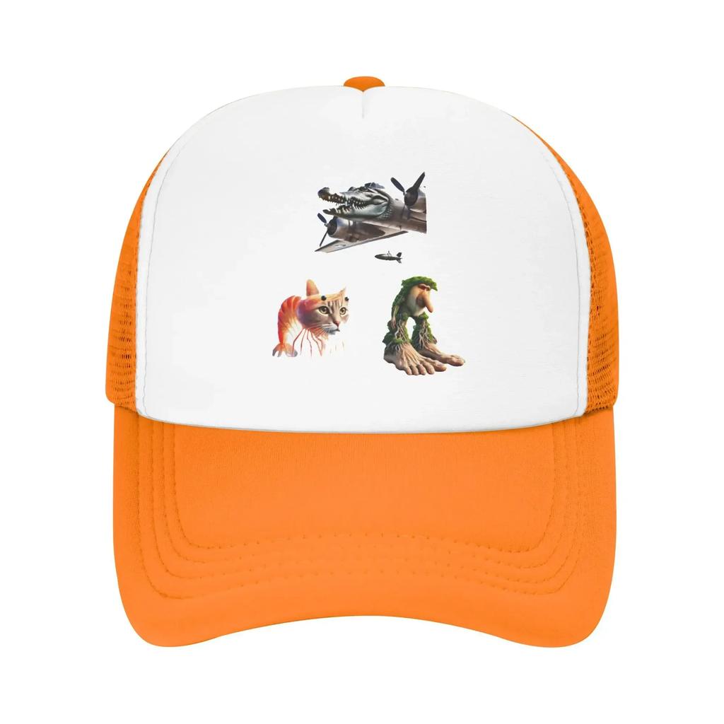Italian Brainrot Pack Character combinations 2 Cat Pool Party Mesh Baseball Caps Women Camping Male Hunting Sun Hats Peaked Cap