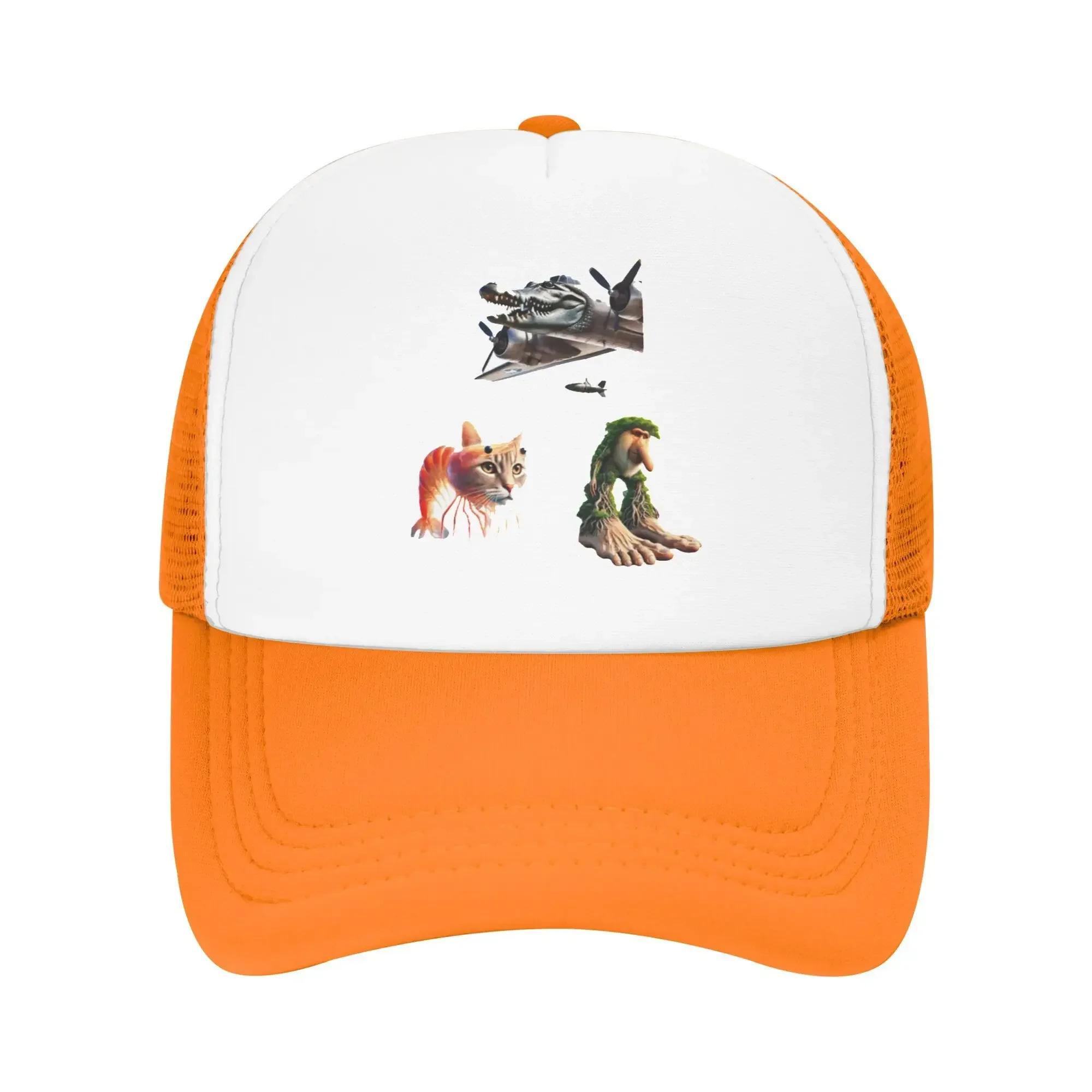 

Italian Brainrot Pack Character combinations 2 Cat Pool Party Mesh Baseball Caps Women Camping Male Hunting Sun Hats Peaked Cap One Size