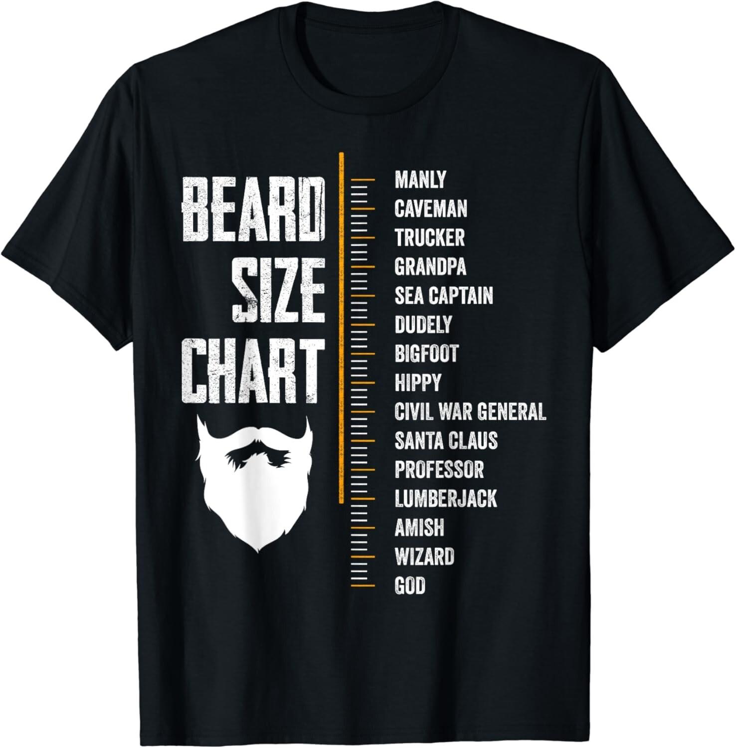 Beard Measurement Chart Beard Length Funny Growth Chart Gift Unisex T-Shirt S разноцветный