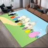 Barbapapa Flannel Printed Carpet, Home Sofa Decoration for Living Room & Bedroom, Non‑Slip Play Flannel Floor Mat for Game Room