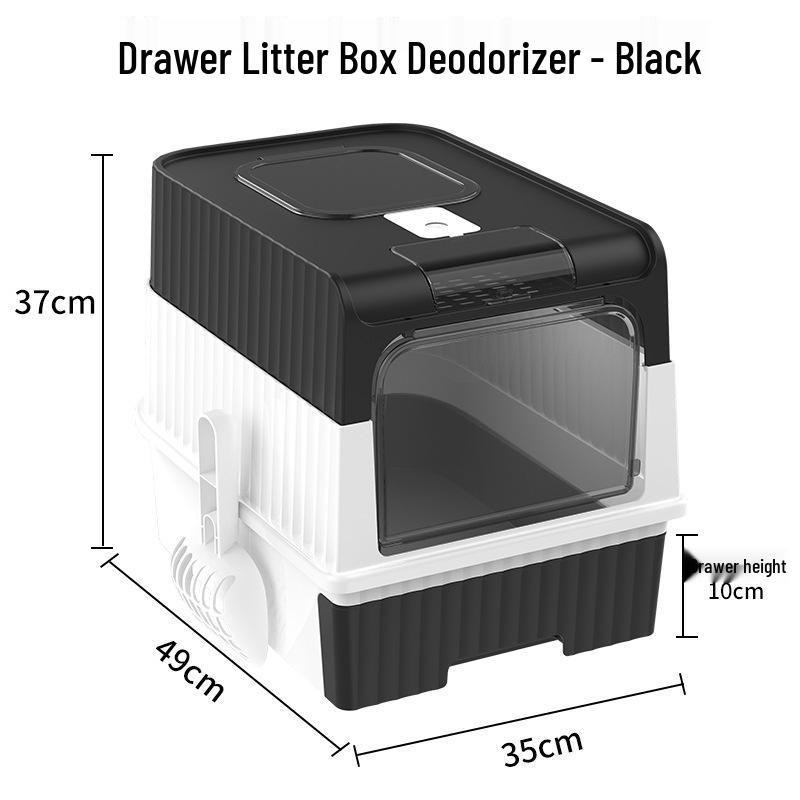 

Очень большой закрытый кошачий лоток с выдвижным ящиком, защита от брызг, дезодорация и УФ-стерилизация Extra Large